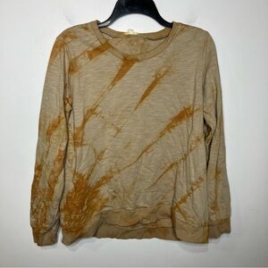 Mystree tan orange tie dye sweatshirt casual fall winter women’s size‎ medium
